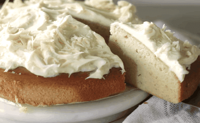 Ready to eat egg free white chocolate mud cake
