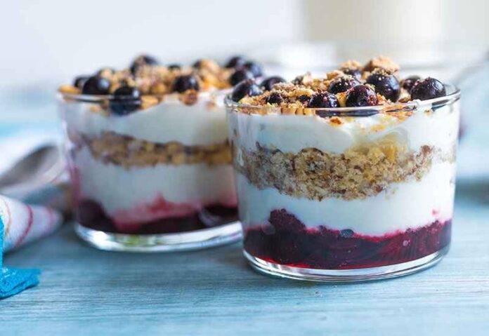 This Is The Picture Of Two Cups Of Basic Greek Yogurt Parfait