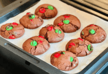 Air Fryer Brownie Cookies – A quick dessert Image of brownies on air fryer tray