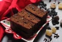 Homemade plum cake In Air Fryer (Eggless Fruit Cake) Plum Cake